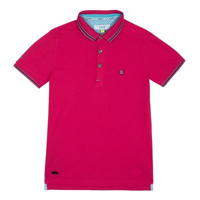 Boys' dark pink polo shirt